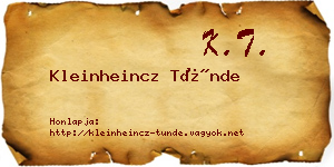 Kleinheincz Tünde névjegykártya