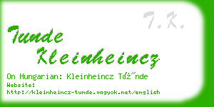 tunde kleinheincz business card